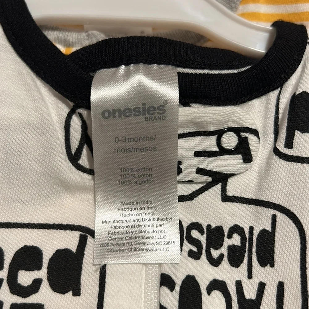 Brand new Carter’s Onesie’s ‘Feed Me’ ‘ Tacos‎ Please’ and Striped patterns